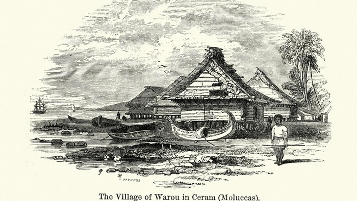 Ilustrasi rumah adat Maluku