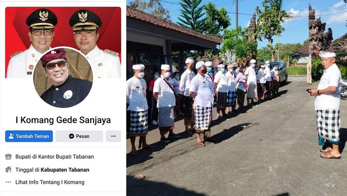 Kolase - Akun Facebook catut nama Bupati Tabanan I Komang Gede Sanjaya. Pegawai Dinas Kebudayaan Tabanan melakukan apel sore pada Senin (30/5/2022) terkait akun palsu tersebut.
