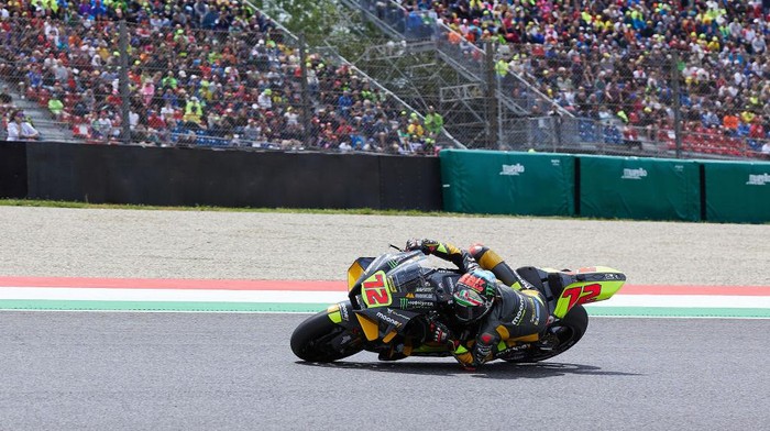 SCARPERIA, ITALY - MAY 29: Marco Bezzecchi of Italy and Mooney VR46 Racing Team on track during MotoGP of Italy - Race at Mugello Circuit on May 29, 2022 in Scarperia, Italy. (Photo by Emmanuele Ciancaglini/Ciancaphoto Studio/Getty Images)