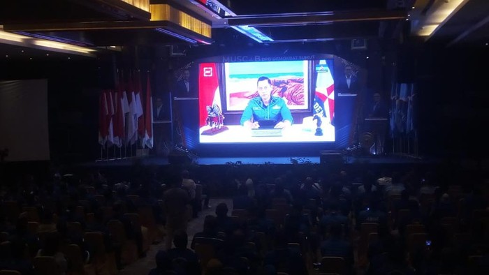 Suasana muscab Partai Demokrat. Foto: Datuk Haris Molana/detikSumut