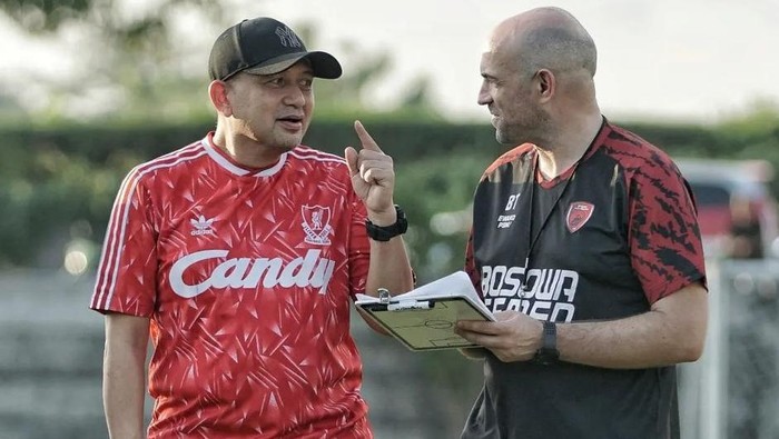 Direktur Utama PSM Munafri Arifuddin dan Pelatih Bernardo Tavares