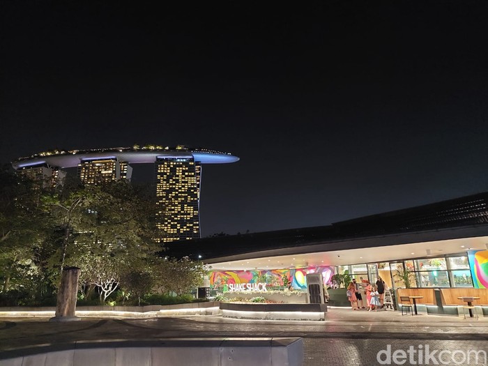 Gardens by the Bay pada malam hari Gardens by the Bay pada malam hari