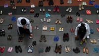 Instalasi seni tyersebut ditampilkan dalam rangka memperingati Hari Tanpa Tembakau Sedunia.