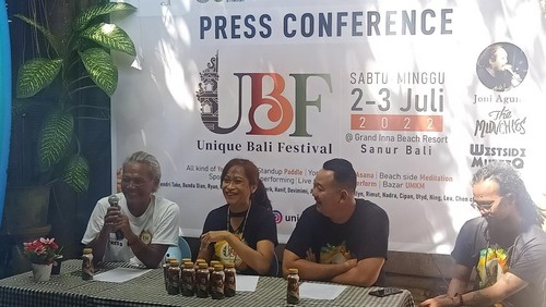 Presscon terkait Unique Bali Festival 2022 di Kubu Kopi, Denpasar pada Selasa (31/5/2022)