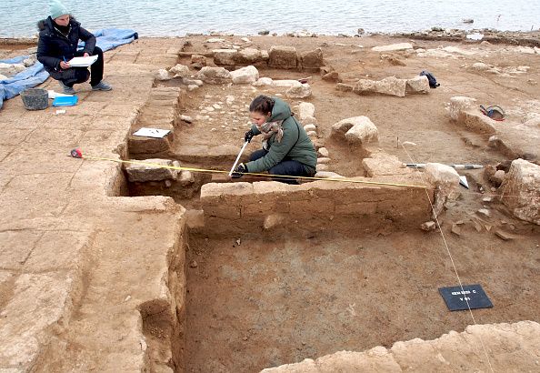 DUHOK, IRAQ - JANUARY 30: An aerial view of the newly found ancient city of 3,400 years from the Mitanni Empire period in Semel district of Duhok, Iraq on January 30, 2022. (Photo by Muhammed Felah Ibrahim/Anadolu Agency via Getty Images)
