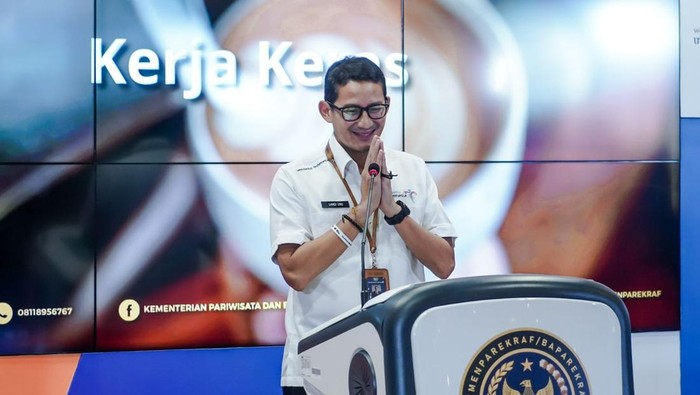 Sandiaga dalam jumpa pers di Jakarta, Senin (30/5/2022).
