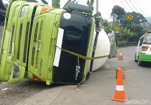 Jalur Bogor-Sukabumi Akan Dibuka Tutup Imbas Truk Terguling