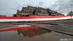 Wow! 1.000 Meter Merah Putih Dibentangkan Kelilingi Candi Borobudur