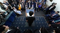 BTS mengaku tak menyangka bahwa musik yang dibuat mereka telah menjangkau begitu banyak orang di seluruh dunia melampaui batasan bahasa dan budaya. AP Photo/Evan Vucci