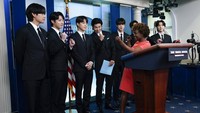 Kunjungan BTS sebagai bagian dari upaya menuju inklusi dan representasi Asia serta menangani kejahatan kebencian dan disinformasi anti-Asia. AP Photo/Susan Walsh 