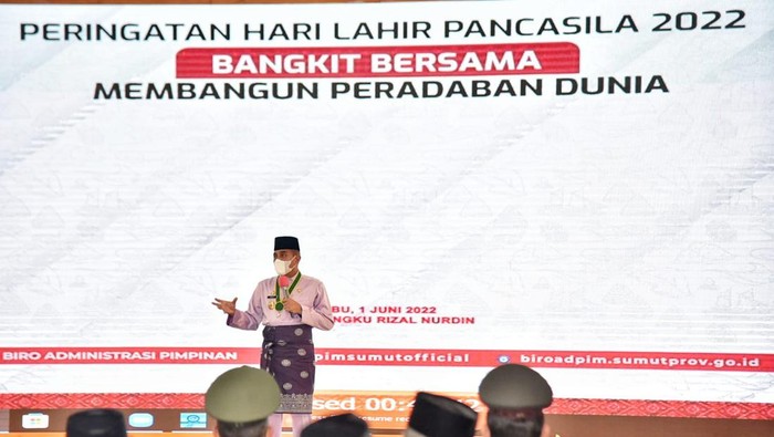 Gubsu Edy Rahmyadi saat peringatan Hari Lahir Pancasila