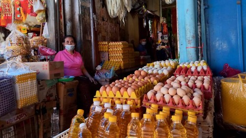 Lapak salah satu pedagang di Pasar Anyar Buleleng, Rabu (1/5/2022).