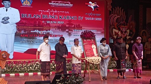 Pembukaan Bulan Bung Karno di Gedung Ksirarnawa Taman Budaya Provinsi Bali, Rabu (1/6/2022).