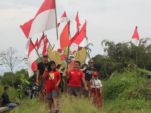 Kirab Garuda Pancasila-Bendera Merah Putih di Wonorejo Sleman