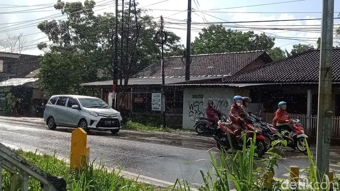 Fenomena hujan kethek di Klaten, Kamis (2/6/2022).