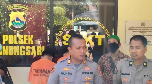 konferensi pers yang dilaksanakan di Mapolsek Gunungsari, Selasa (31/5/2022).