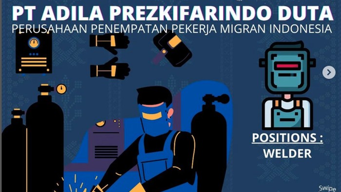 Loker welder penempatan di Korea.