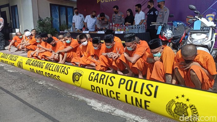 Para tersangka narkoba di Tulungagung