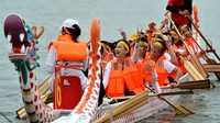 Lomba perahu naga ini melintasi Selat Taiwan diadakan tanggal 2-3 Juni 2022.  