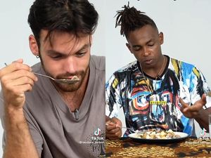 Bule Vegetarian Cicip Rujak Cingur Pertama Kali, Ini Reaksinya