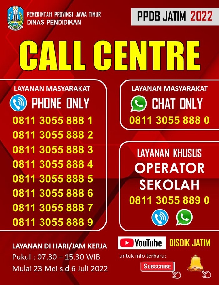 call center ppdb jatim