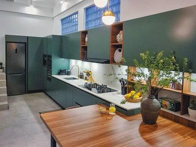 Potret Dapur Raisa yang Cantik Bernuansa Hijau
