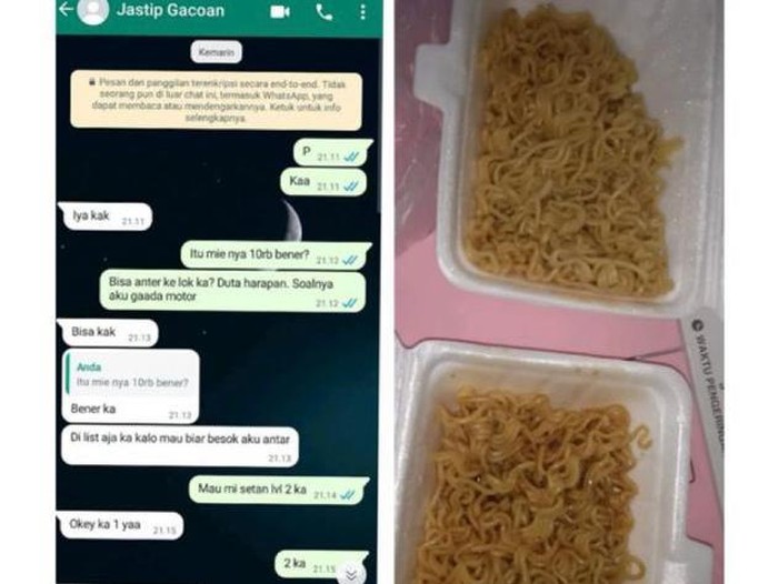 Jastip Mie Gacoan, Netizen Kena Tipu Isinya Mie Goreng Instan