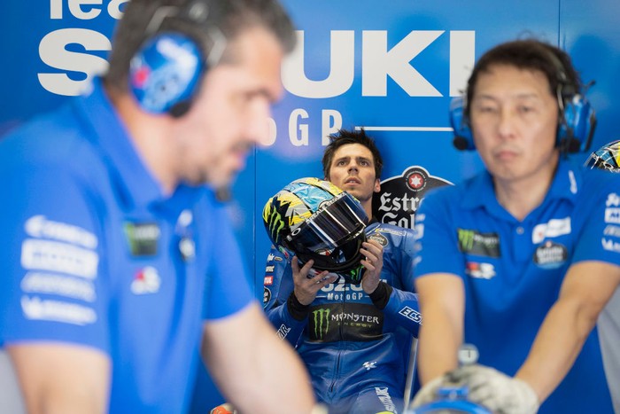 SCARPERIA, ITALY - MAY 27: Joan Mir of Spain and Team Suzuki ECSTAR prepares to start in box during the MotoGP of Italy - Free Practice at Mugello Circuit on May 27, 2022 in Scarperia, Italy. (Photo by Mirco Lazzari gp/Getty Images)