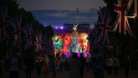 Karya seni ini bakal berlangsung dari 2 sampai 5 Juni 2022 di Inggris dan wilayah Persemakmuran lainnya.  Foto: Getty Images/Chris Jackson