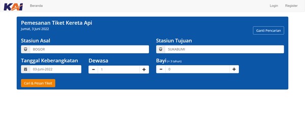 Pertama, penumpang dapat melakukan pemesanan tiket seperti biasa. Bisa dilakukan di website KAI Access, e-commerce, ataupun minimarket. Penumpang dapat memilih Stasiun Bogor Paledang ataupun Stasiun Bogor. (Yasmin Nurfadila/detikTravel) Pertama, penumpang dapat melakukan pemesanan tiket seperti biasa. Bisa dilakukan di website KAI Access, e-commerce, ataupun minimarket. Penumpang dapat memilih Stasiun Bogor Paledang ataupun Stasiun Bogor. (Yasmin Nurfadila/detikTravel)