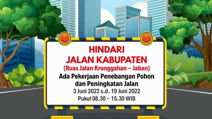 Pengumuman hindari Jalan Kabupaten Sleman 3-19 Juni 2022