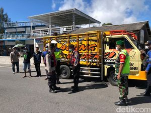 Belasan Truk Muat Sapi Masuk Jatim Diputar Balik di Cemoro Sewu