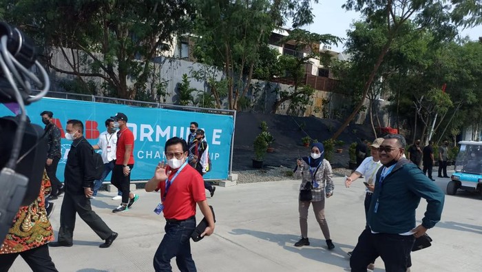Cak Imin tiba di sirkuit Fomula E (Tiara-detikcom)