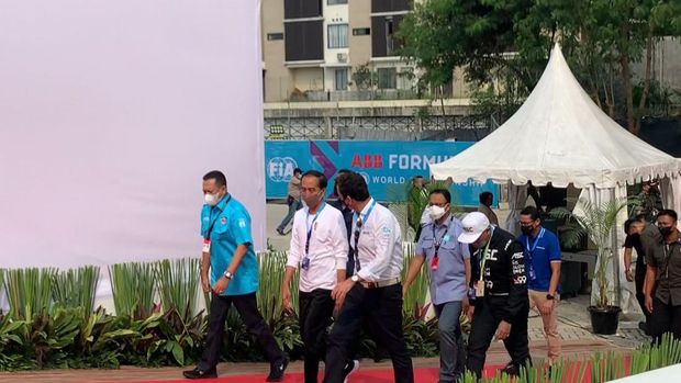 Jokowi tiba di Sirkuit Formula E (Eva-detikcom)
