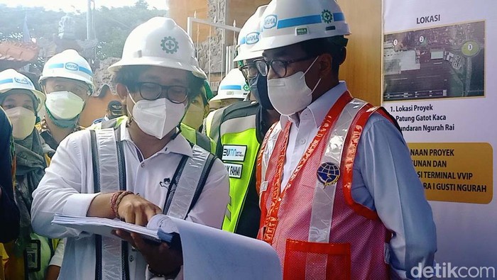 Momen Menhub Tinjau Pembangunan Terminal VVIP Bandara Ngurah Rai Menteri Perhubungan (Menhub) RI, Budi Karya Sumadi memantau pembangunan terminal VVIP Bandara I Gusti Ngurah Rai, Jumat (3/6/2022).