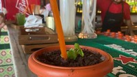 Jika dahulu sempat marak sajian es krim pot, kali ini ada minuman yang terinspirasi dari menu tersebut. Lengkap dengan sedotan dan taburan biskuit cokelat, minuman ini disajikan dalam pot. Foto: Reddit