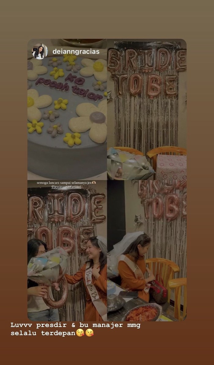 Jessica Anastasya ‘Eneng’ Menikah, Pesta Bridal Shower Penuh Makanan