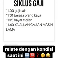 Siklus gajian yang satu ini pasti relate banget sama banyak pekerja nih, kamu termasuk nggak? Bahkan ada yang nggak sampai sehari uang gajian bertahan di dompet. Hanya dalam hitungan jam sudah ludes. Foto: Instagram/ozoradecals