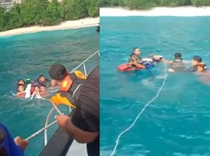 WNA Italia Tergulung Ombak di Kelingking Beach