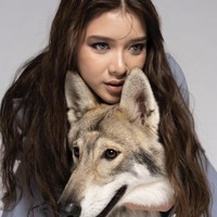 Unggahan Tiara ramai dikomentari penggemar yang menyebut penampilannya cantik bak Bella Swan (karakter Kristen Stewart di Twilight). Dia memeluk Chester, serigala yang memiliki mata eksotik. Foto: dok. Instagram @agussantosoyang