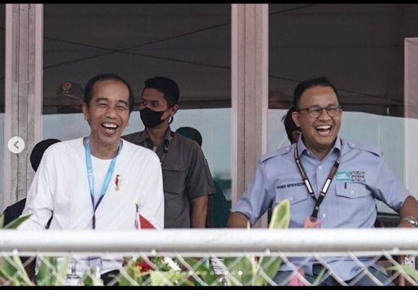 Anies unggah foto bareng Jokowi saat nonton Formula E