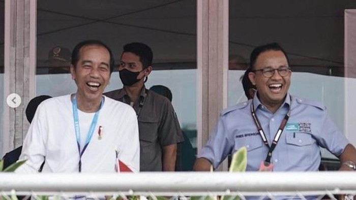 Anies unggah foto bareng Jokowi saat nonton Formula E