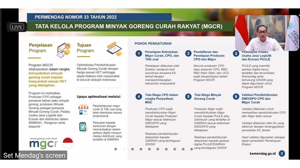Konferensi Pers Update Ketersediaan dan Keterjangkauan Minyak Goreng