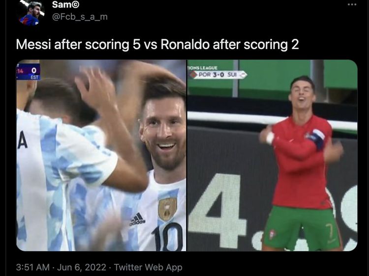 Lionel Messi 5 Gol, Netizen Senggol Cristiano Ronaldo