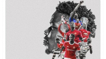 Ucapan terima kasih dari MU atas kiprah Paul Pogba selama ini. Foto: Twitter
