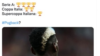 Di Juvenstus dulu, Paul Pogba mengalami masa jaya dengan meraih Serie A, Coppa Italia sampai Supercoppa Italiana. Foto: Twitter