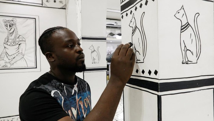 Potret Unik Restoran di Nigeria, Serasa Dalam Buku Komik A view of the Sketch restaurant, which is Africa's first 2D/3D restaurant, in Lagos, Nigeria, May 23, 2022. Picture taken May 23, 2022. REUTERS/Temilade Adelaja