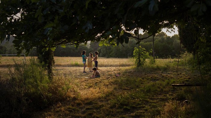 Spain Daily Life A group of children play in the countryside near Vilademuls, Girona, Spain, Sunday, June 5, 2022. (AP Photo/Emilio Morenatti)
