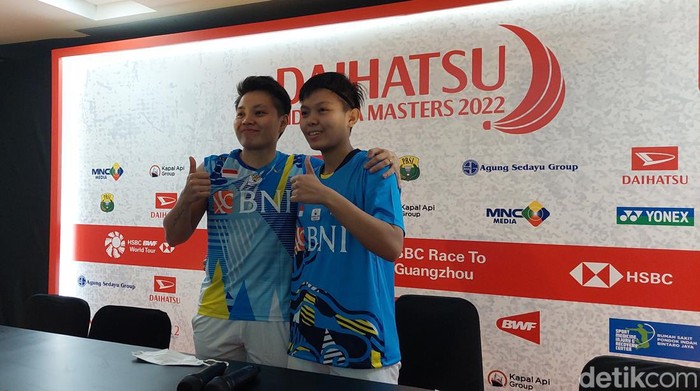 Apriyani Rahayu/Siti Fadia Silva Ramadhanti menang dalam babak pertama Indonesia Masters 2022 di Jakarta, Selasa 7 Juni 2022.