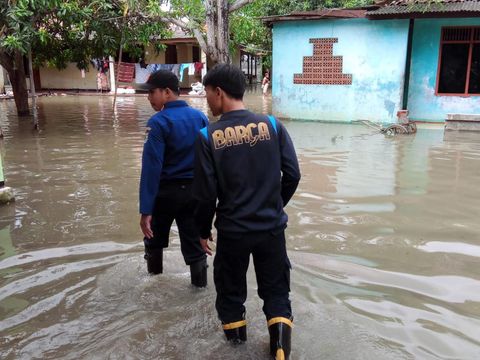 Banjir merendam ribuan rumah warga yang berada di Kecamatan Teluknaga, Kabupaten Tangerang, Banten. Banjir ini disebabkan Kali Cisadane meluap. (dok BPBD Kabupaten Tangerang)